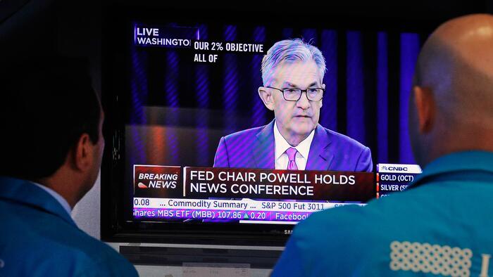 NextImg:Wall Street Reacts To Powell's 25bps Rate Hike In The Middle Of A Banking Crisis