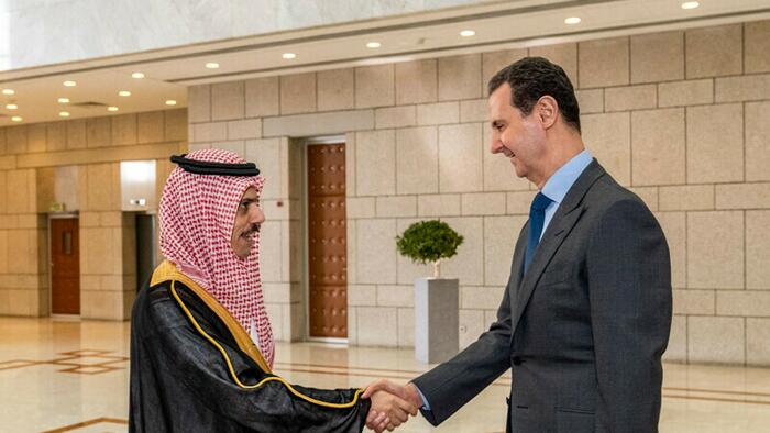 NextImg:Saudi Foreign Minister Lands In Syria, Meets Assad, In 1st Since War's Start In 2011