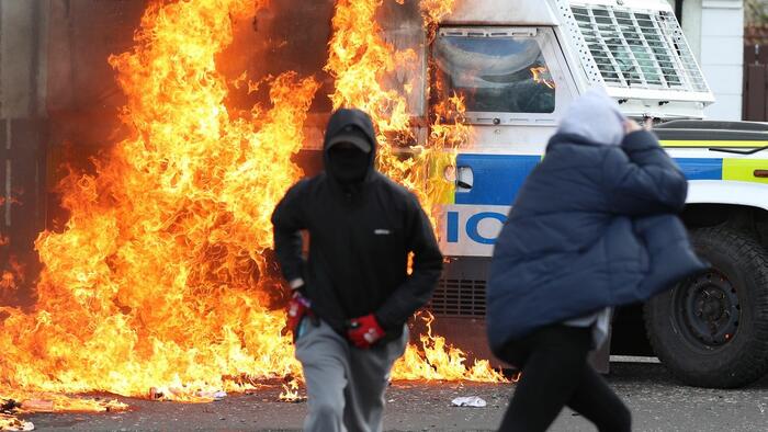 NextImg:Firebombs Fly In Northern Ireland Ahead Of Biden Visit To Mark Peace Deal Anniversary