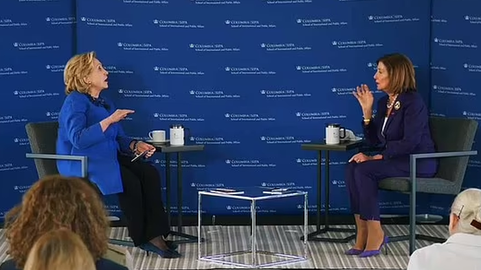 NextImg:Watch: Pelosi Shrinks In Embarrassment After Calling Hillary Clinton "President"