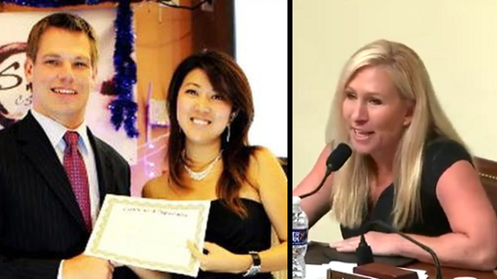 NextImg:MTG Bares Fang-Fangs, Throws House Meeting Into Chaos Over Swalwell 'Sexual Relationship With A Chinese Spy'