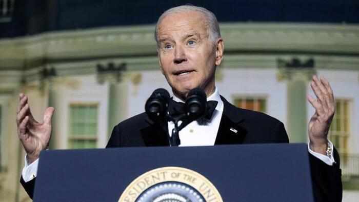 NextImg:It's Not Funny Because It's True: Biden Jokes About Never Taking Questions And Doing Nothing