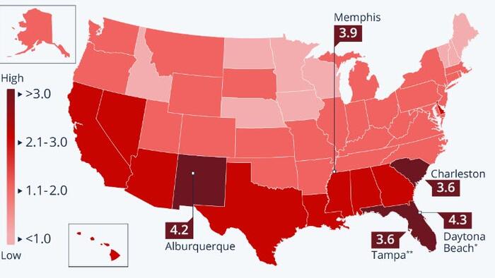 New Mexico and Florida most dangerous states for pedestrians