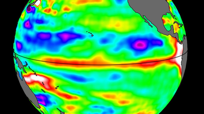 NextImg:NASA Satellite Spots Large Wave Rolling Across Pacific As El Niño Likely Coming