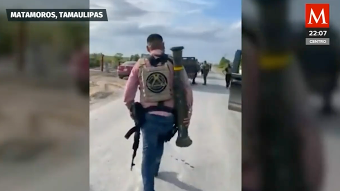 NextImg:Mexican TV Spots Cartel Wielding Anti-Tank Rocket Launcher In Border Town Near Texas