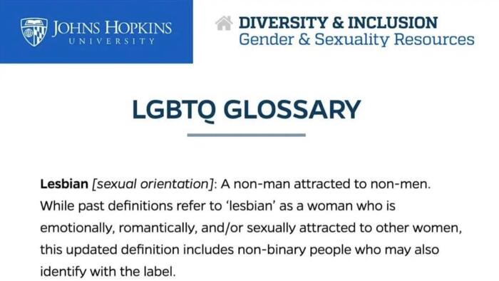 NextImg:'Homophobic Statement Of The Decade' - Johns Hopkins Faces Backlash After Changing Definition Of 'Lesbian'
