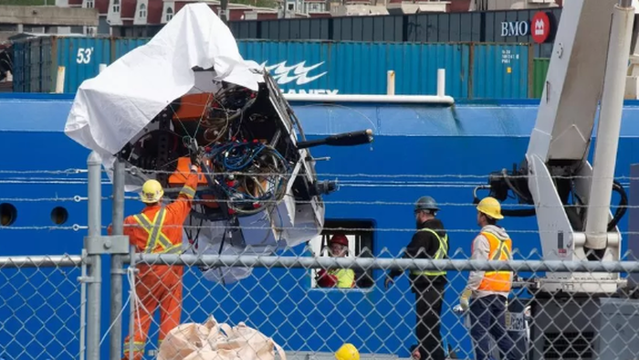 NextImg:Titan Sub Wreckage With "Presumed Human Remains" Offloaded At Canadian Port