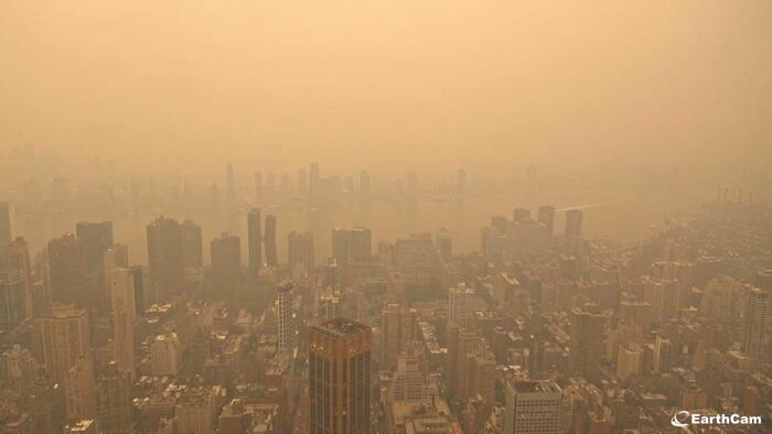 NextImg:"Everyone Should Avoid Outdoors": 100 Million Americans Under Air Quality Alerts As Canadian Wildfire Smoke Blankets East Coast