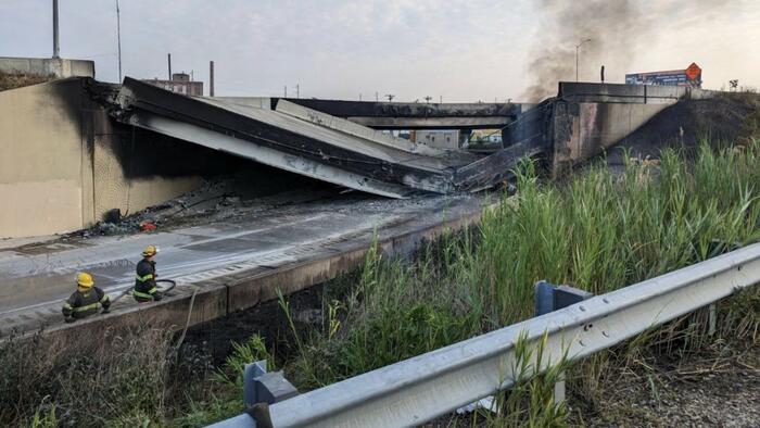 NextImg:"Roadway Is Gone": Tanker Explosion Destroys I-95 Bridge In Philadelphia