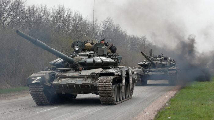 NextImg:Watch: Russians Use Drone Tank Loaded With Explosives To Destroy Ukrainian Front Line