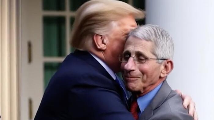 NextImg:DeSantis Campaign Uses AI-Generated Images Of Trump Hugging, Kissing Fauci