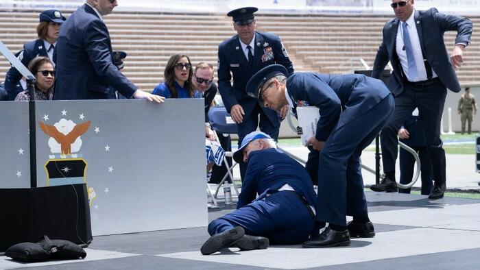 NextImg:Biden Speech Hailing NATO Strength Overshadowed By Serious Fall On Stage