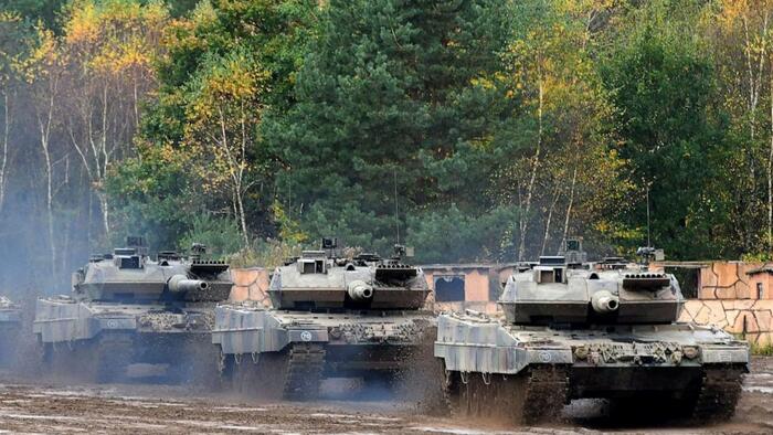 NextImg:"Our Trophies": Russia Shows Off Captured Leopard Tank, Bradley Vehicles - With Engines Still Running