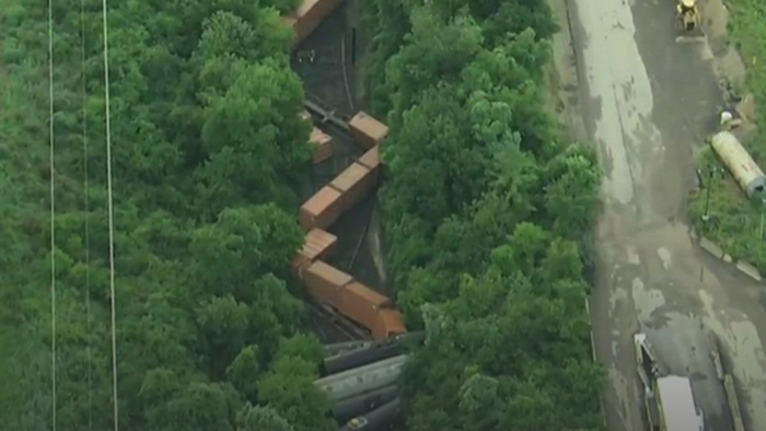 NextImg:Freight Train Derails Outside Of Philadelphia, Prompting Level Two Hazmat Response 