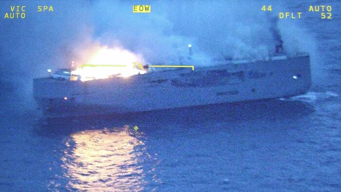 EV Suspected In Fire Of Massive Cargo Ship Carrying 3,000 Cars - Vimarsana News