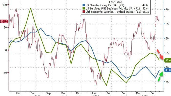 NextImg:US PMIs Scream Stagflation As Services Sector Slumps