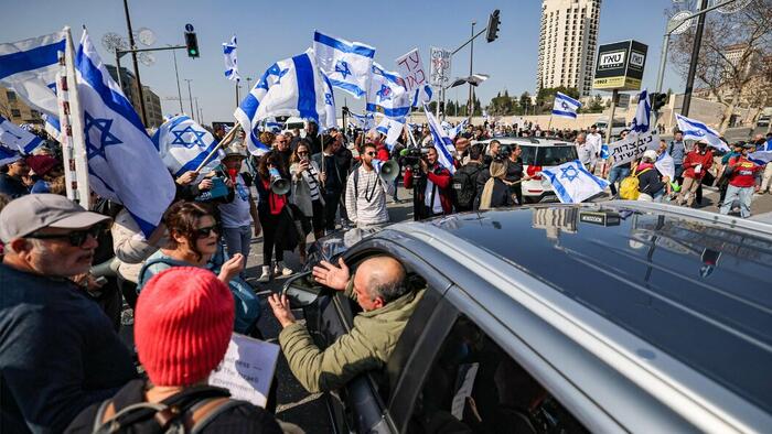 NextImg:'Day Of Disruption': Roads Blocked, Clashes With Police As Israelis Protest Imminent 'Judicial Coup'