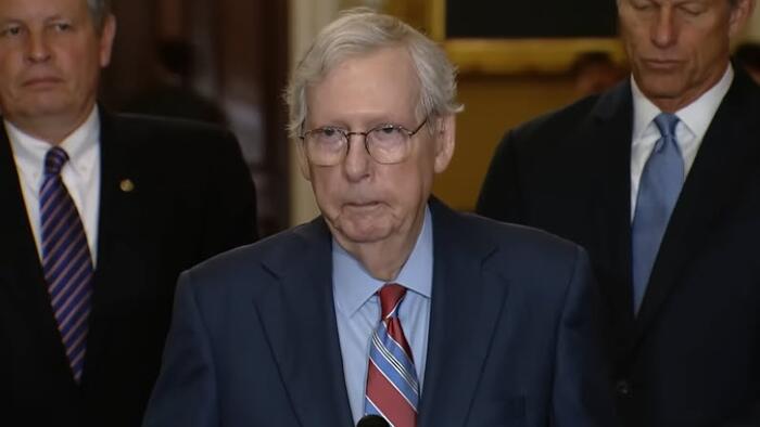 NextImg:Mitch McConnell Escorted Away After Freezing During News Conference