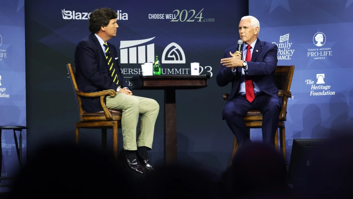 NextImg:Watch: Mike Pence Squirms As Carlson Dismantles Neocon Talking Points On Ukraine