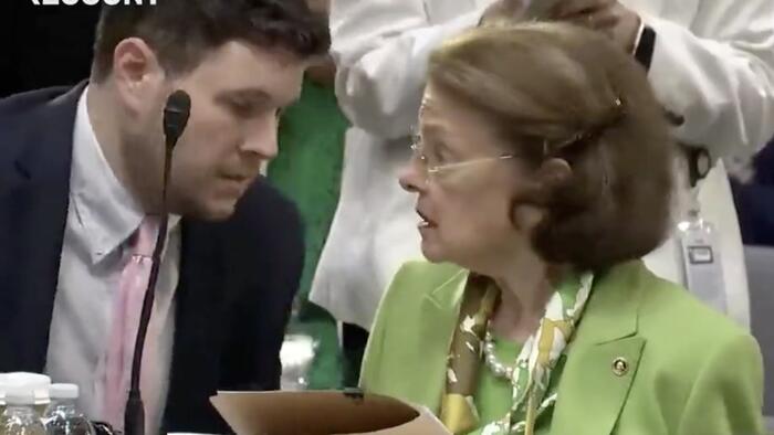 NextImg:"Just Say Aye": Feinstein's Handlers Order Her What To Do In Latest Confusion Episode