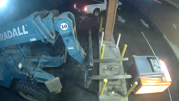 NextImg:Watch: Thieves In Lawless California Use Forklift To Steal ATM