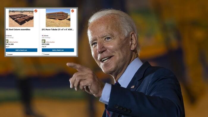 NextImg:What A Steel: Biden Scrambles To Sell Off Trump's Uninstalled Border Wall Before 'Finish It Act' Passes