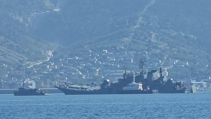 NextImg:Russian Navy Ship Heavily Damaged In Ukrainian Sea Drone Attack