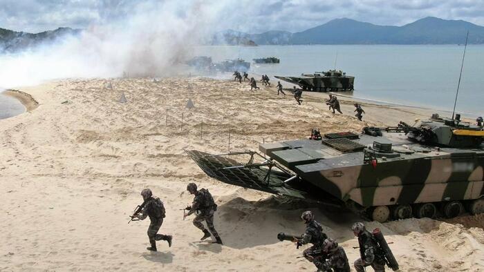 NextImg:Watch: Alarming Video Shows Chinese Troops Rehearsing For Taiwan Invasion