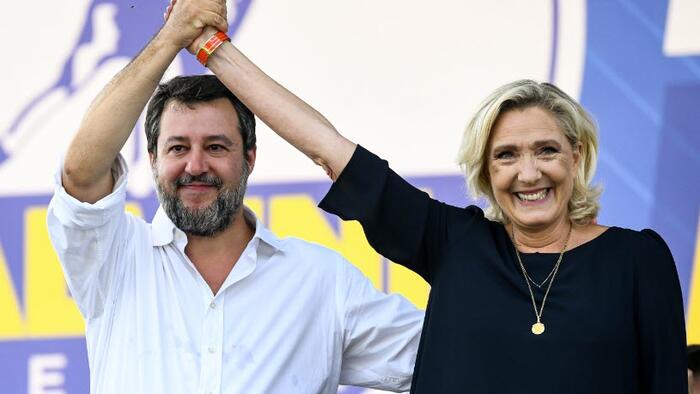 NextImg:Le Pen & Salvini Rally Against "Flood Of Migrants", Urge 'United Right' At Next Year's EU Elections