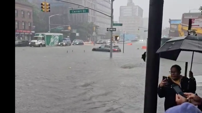 NextImg:Watch: Dramatic Footage Shows NYC Hit By 'Floodpocalypse' After Rainstorm