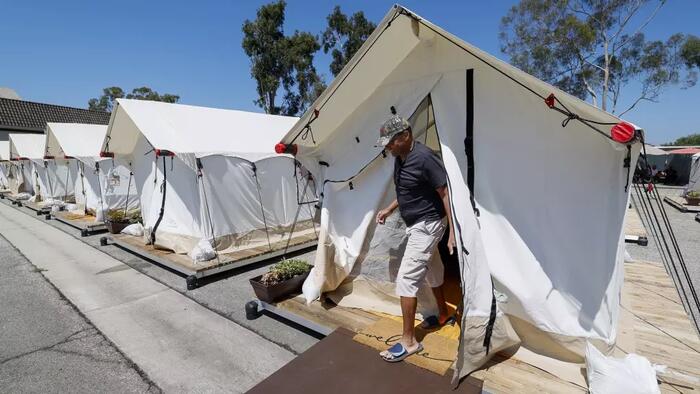 NextImg:Los Angeles Spends $44,000 Per 'Temporary' Tent For Homeless Village