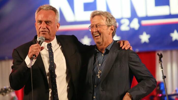NextImg:Eric Clapton Helps RFK Jr. Raise $2.2 Million At Los Angeles Fundraiser