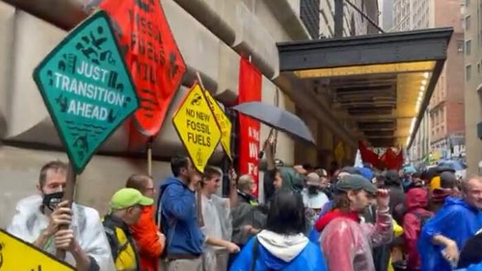 NextImg:Climate Protesters Arrested After Marching Outside NY Fed Building