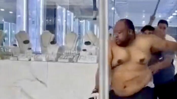 NextImg:Retailer's Revenge! Obese Jewelry Thief Gets Whipped Then Stripped