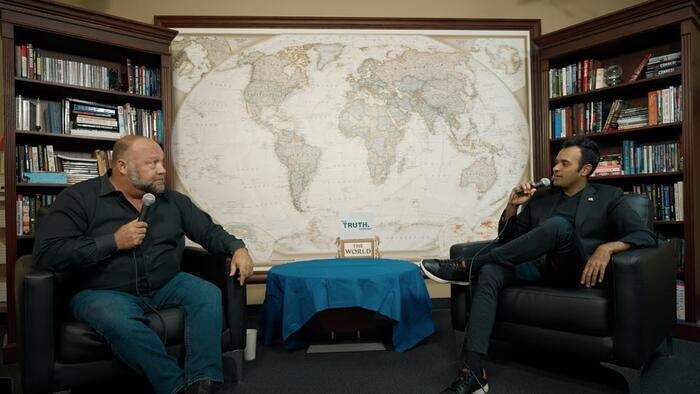 NextImg:"This Is 1776 Part Two For The Whole World" - Vivek & Alex Jones Warn Of The Coming Globalist Technocracy