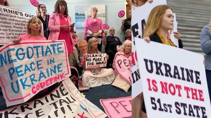 NextImg:Not The Onion: Bernie Sanders' Staffers Have Left-Wing Antiwar Activists Arrested Outside Office