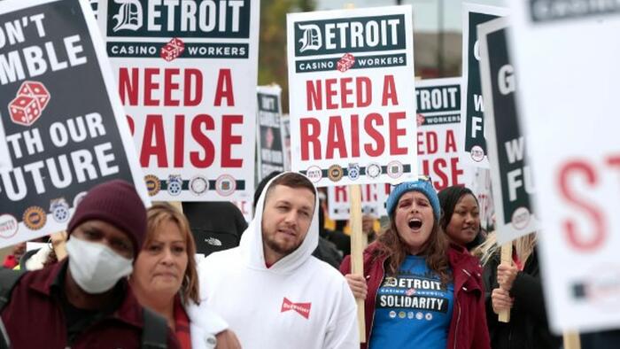 NextImg:3,700 Detroit Casino Workers Walk Off The Job, Strike For Higher Wages Due To Rising Cost Of Living