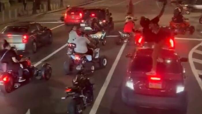 NextImg:Philly Police Seek Biker Who Stomped Out Back Window Of Sedan Where Two Innocent Children Sat