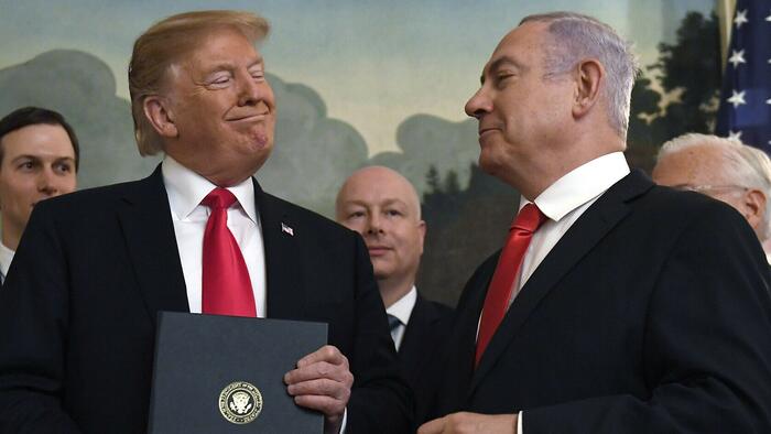 NextImg:Trump's Unflattering Story About Netanyahu Elicits Outrage From Republican Rivals