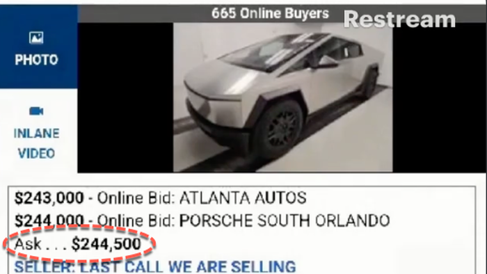 NextImg:Watch: First Cybertruck Sells At Manheim For $244,000