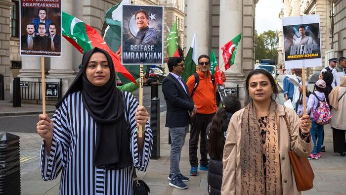 NextImg:Jailed Imran Khan Claims Pakistani Electoral Win