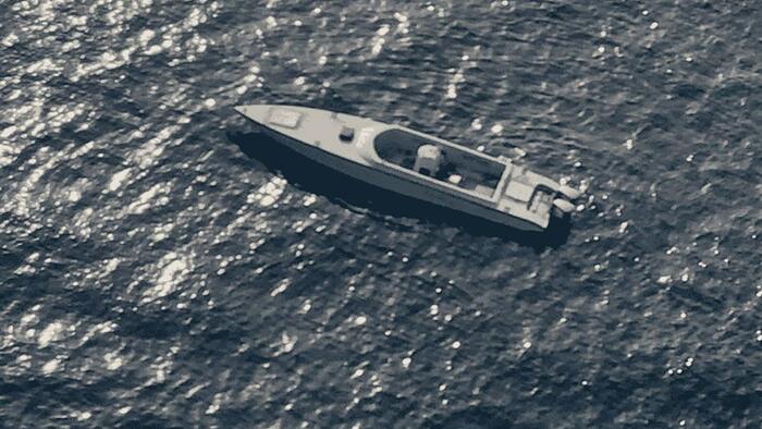 NextImg:Houthis Upping Explosive Drone Boat Swarms, Latest US Navy Intercept Shows