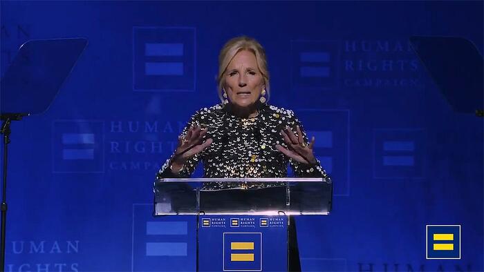NextImg:Watch: Jill Biden Compares Being Against Gay Porn Books In Schools To Nazism
