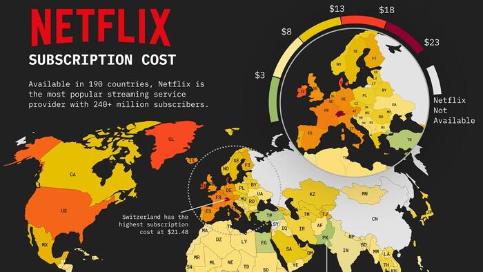 NextImg:Mapping How Much Netflix Costs In Every Country