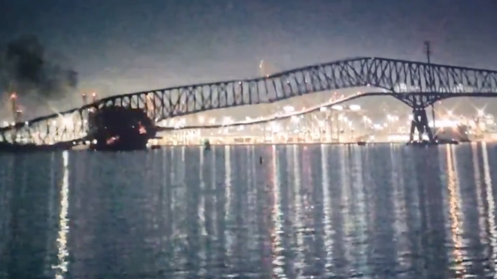 NextImg:Watch: Huge Bridge In Baltimore Collapses After Container Ship Strike