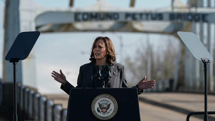 NextImg:Biden Trots Out Harris To Issue Biting Criticism Of Israel & 'Inhumane' Conditions In Gaza