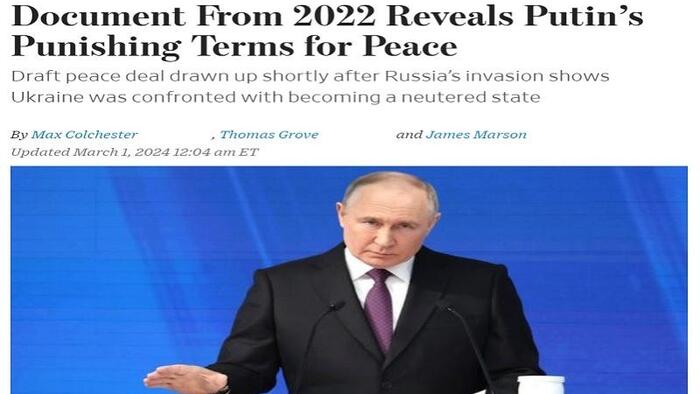 NextImg:Why'd The Wall Street Journal Suddenly Share The Terms Of Spring 2022's Draft Peace Treaty