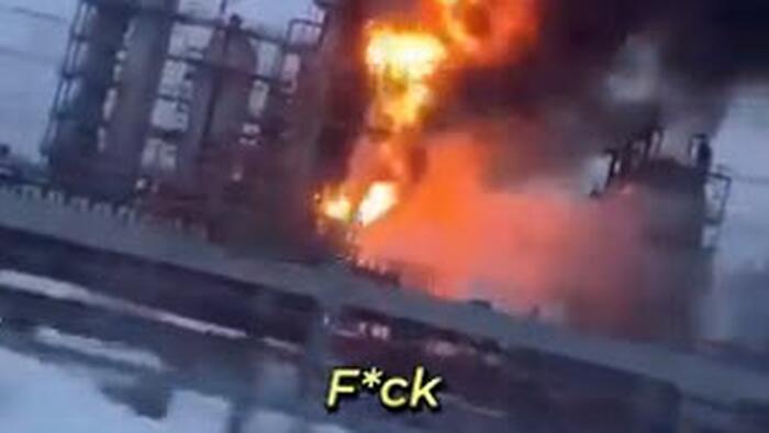 NextImg:Russian Oil Refinery Catches Fire Following Ukrainian Drone Attacks