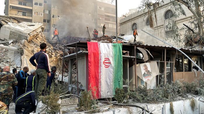 NextImg: Iran's Khamenei Promises Revenge Against Israel Over Strike On Embassy