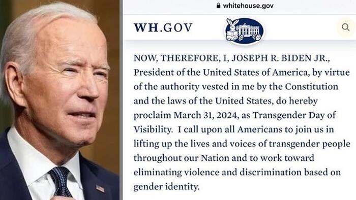 "I Didn't Do That": Biden Reportedly Has No Idea He Issued 'Trans Day Of Visibility' Proclamation - Vimarsana News